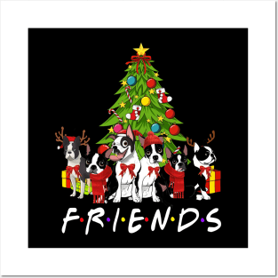 Christmas Tree Boston Terriers Posters and Art